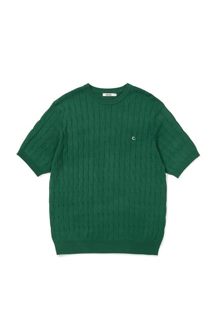 [23SS clove] Cable Round neck Knit_Men (Dark Green)