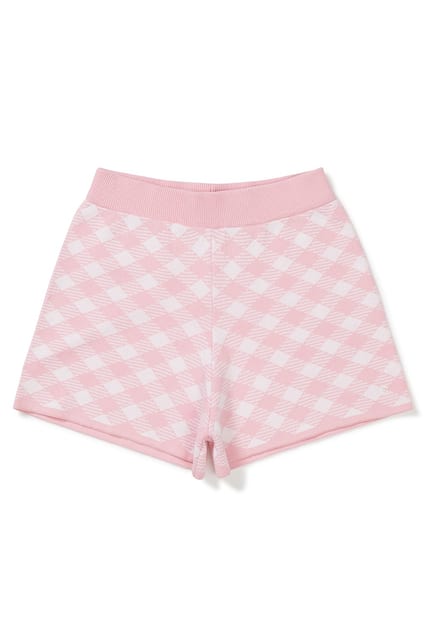 [23SS clove] Gingham Knit Shorts (Pink)