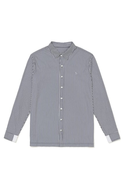[23SS clove] Striped Logo Shirt (Navy)