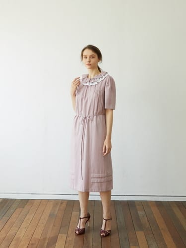[Coett] Shirring Collar Dress