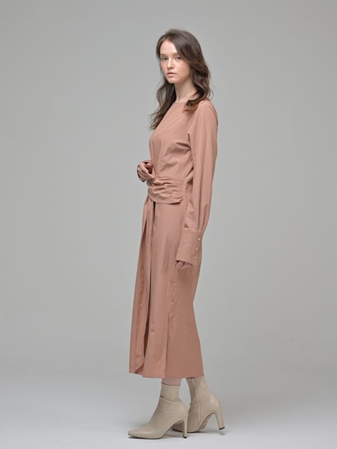 [Coett] Twist Belt Dress_CORAL