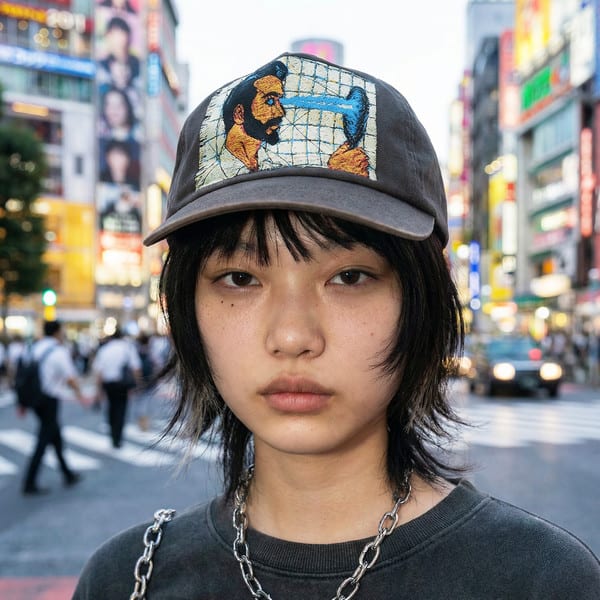 CONECTX x viesti Embroidery Effect Screen Print Cap_Chacoal
