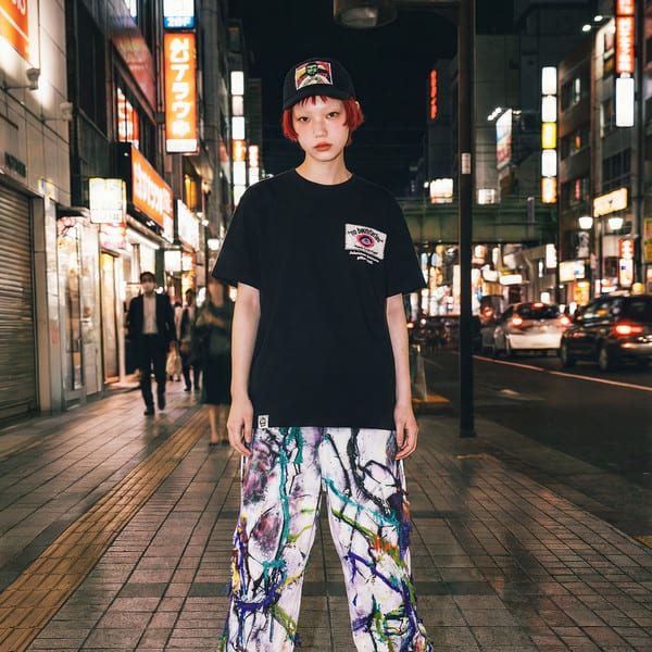 CONECTX x viesti Embroidery Effect Screen Print T-shirt_Black