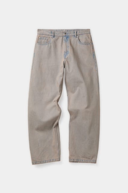 Back side beige tinted jeans (Two-tone beige)