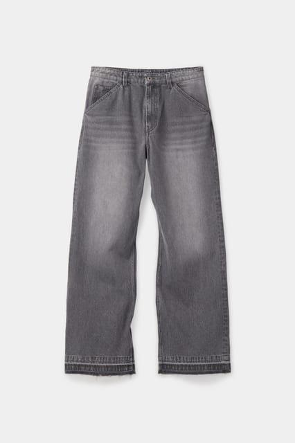 Cut-off semi flare jeans (Washed gray)