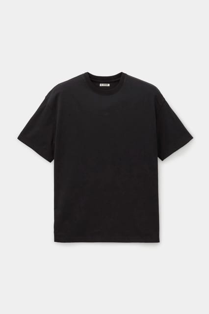 Supima cotton semi overfit t shirts (Black)