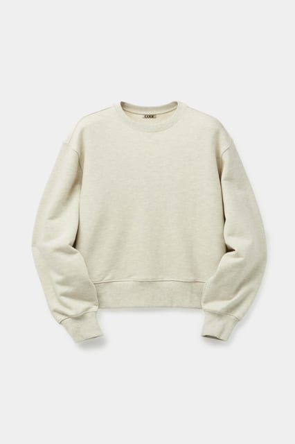 V stitch short sweat shirt (Melange gray)
