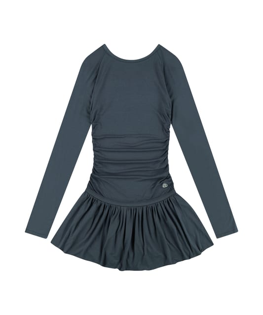 DRAPING DRESS BLUE GREY