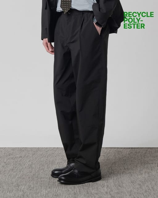 WIDE CASUAL BANDING SLACKS_NAVY