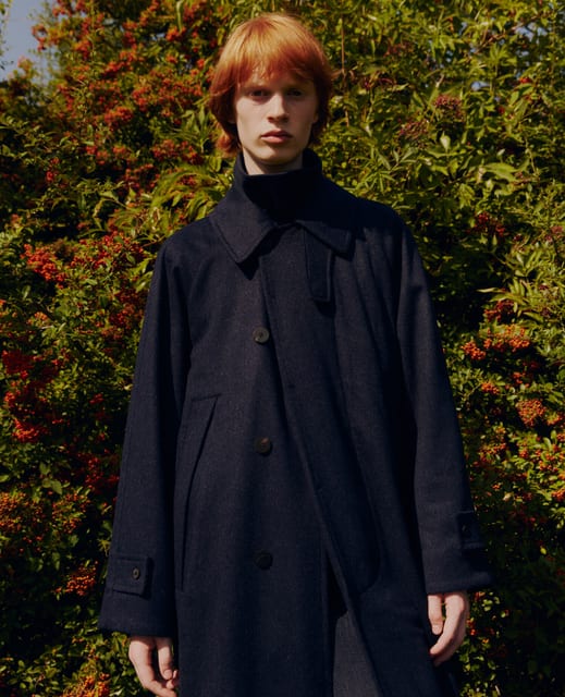 AUSTRIA HIMALAYA LODEN INVERTED PLEATS BALMACAAN COAT