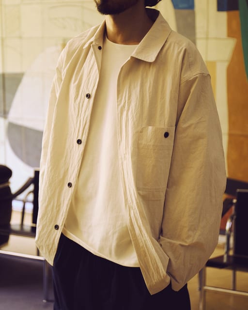COTTON NYLON FRENCH SHIRT_IVORY