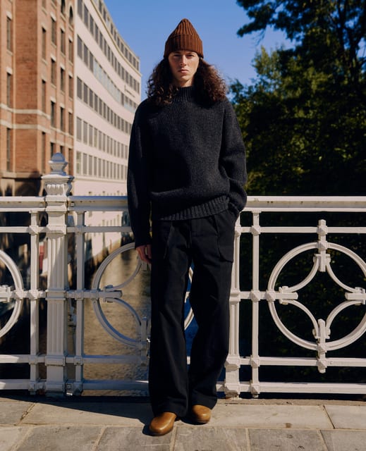 (FFC x Document) Mock Neck Fisherman Sweater_Charcoal