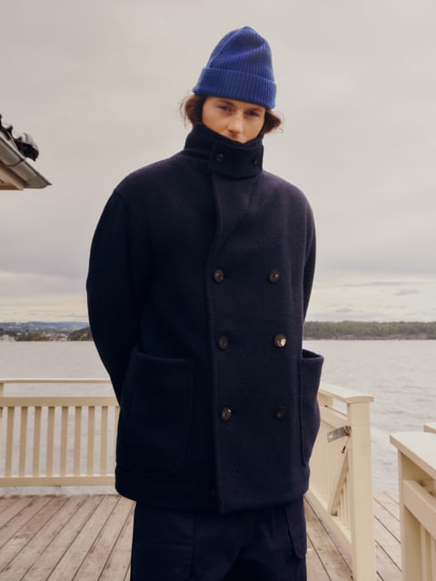 (FFC x Document) Wool Boucle Padded Peacoat
