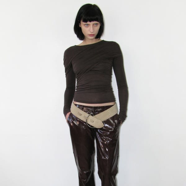 SHIRRING TOP / Brown