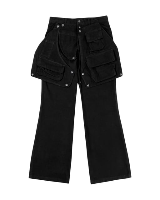 Hidden Cargo Pocket Pants Black