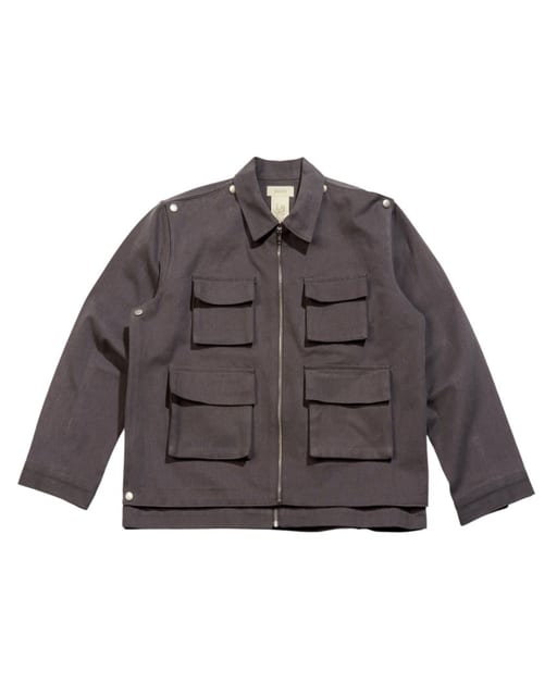 Hidden Pocket Work Jacket Charcoal
