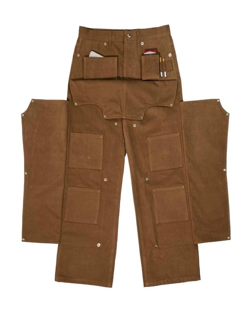 Hidden Pocket Work Pants Brown