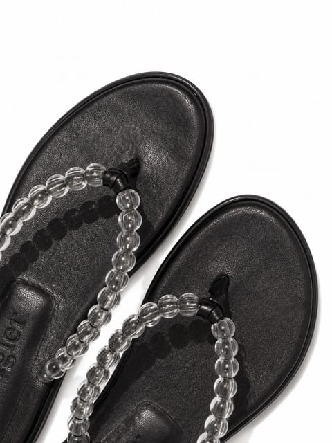 BEADS FLIP FLOP - BLACK / CLEAR