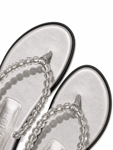 BEADS FLIP FLOP - SILVER / CLEAR