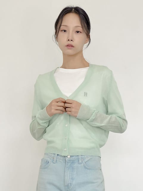 Sheer Summer V-neck Cardigan - Mint