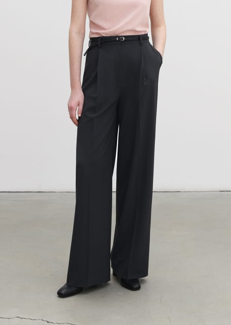 Classic Semi Wide Slacks(Charcoal)