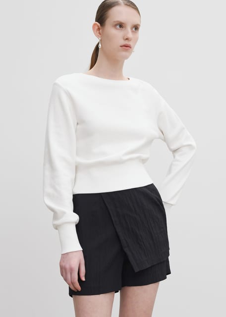Nylon Layered Wrap Shorts(Black)