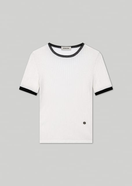 See-Through Wool Short Sleeved Knitwear(2color)