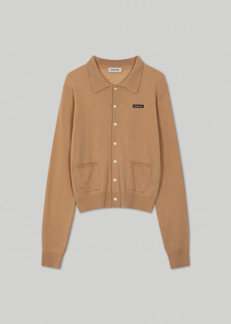 Woolcash Knit Collar Cardigan(Camel Beige)