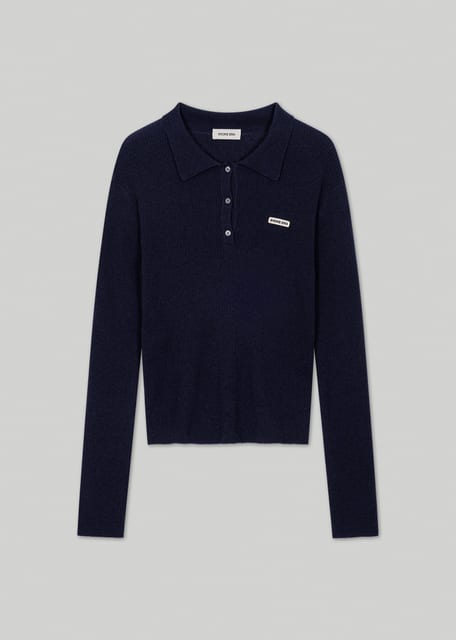Woolcash Ribbed Collar Knitwear (Royal Blue)