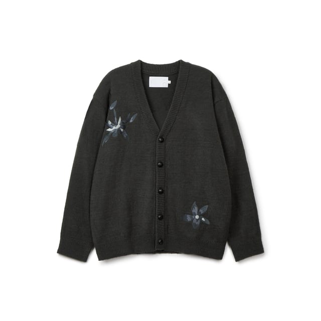 Flower Embroidery Cardigan(deepgreen)