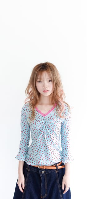 FEES little strawberry lace top mint