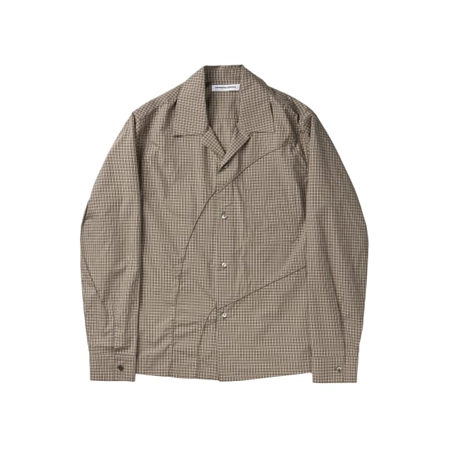 Diffraction Button Up Shirt (Beige Multi)