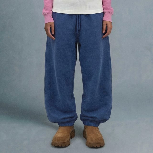 STRIPEPOCKET SWEAT PANTS BLUE