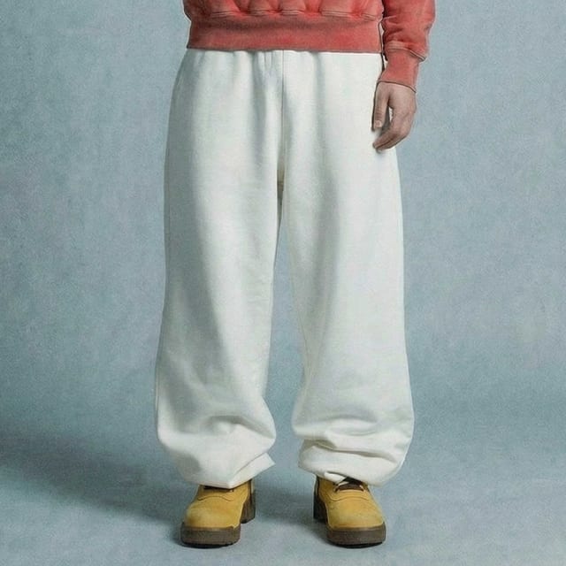 STRIPEPOCKET SWEAT PANTS WHITE