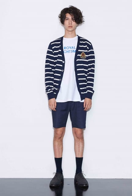 STRIPE KNIT CARDIGAN(NAVY)