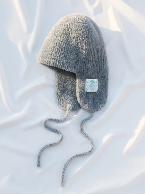 Knit Trooper Hat - Blue Gray
