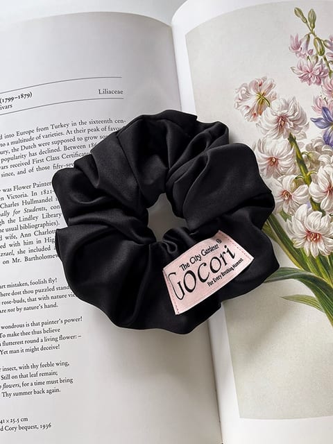 Pink Label Satin Scrunchie