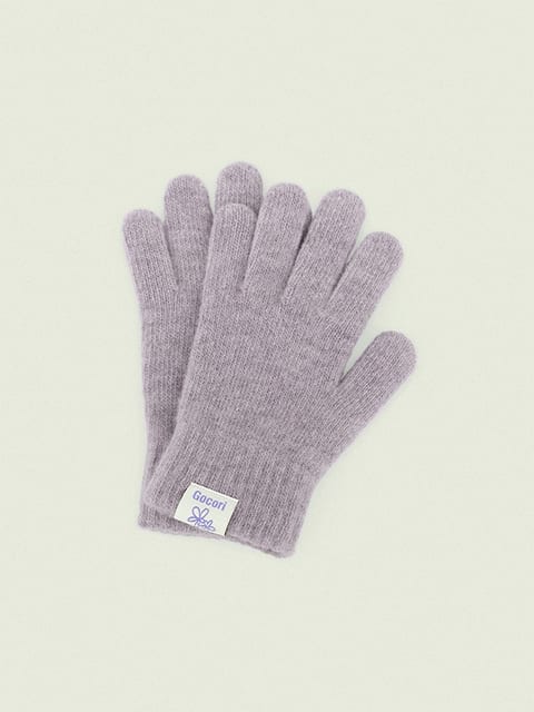 SHORT KNIT GLOVES - PURPLE SAGE