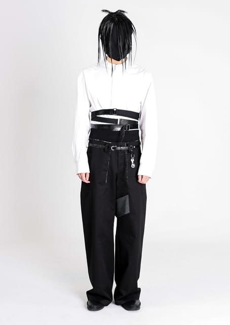 Raw Edge Elastic Pants