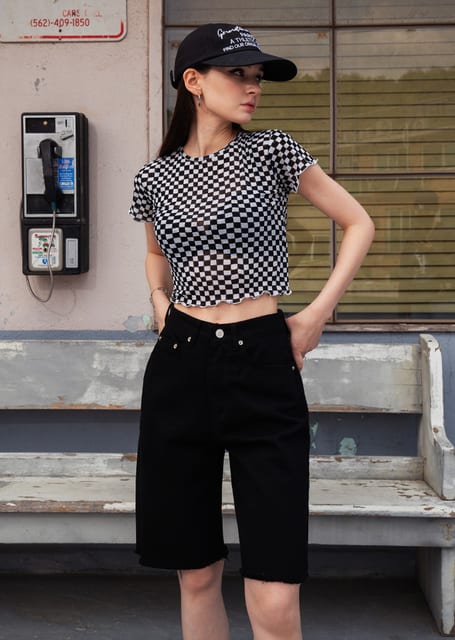 데이지 하프 팬츠_Black