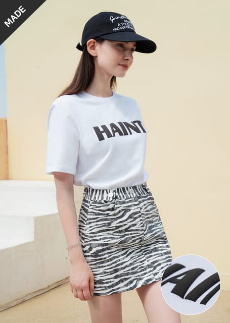 HAINT 엠보 프린트 티셔츠_White