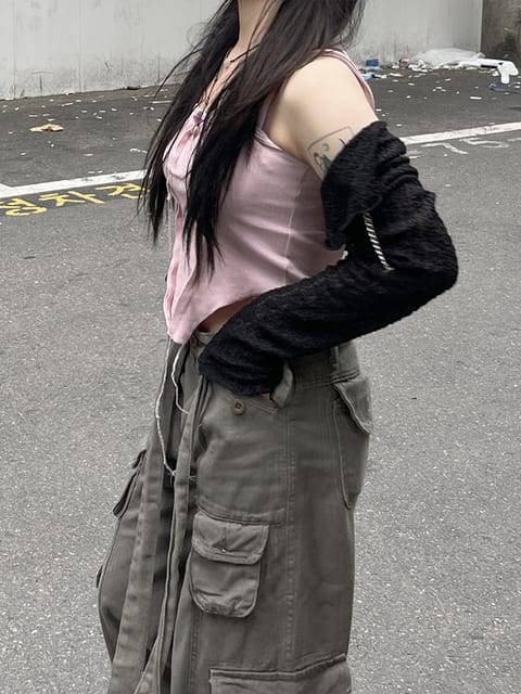 볼레로 체인 시스루 레이어드 가디건