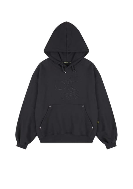 오버핏 힙합 무브 큐빅 레터링 후드_차콜 OVERFIT HIP HOP MOVE CUBIC LETTERING HOODIE_CHARCOAL