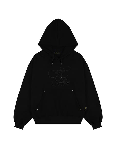 오버핏 힙합 무브 큐빅 레터링 후드_블랙 OVERFIT HIP HOP MOVE CUBIC LETTERING HOODIE_BLACK