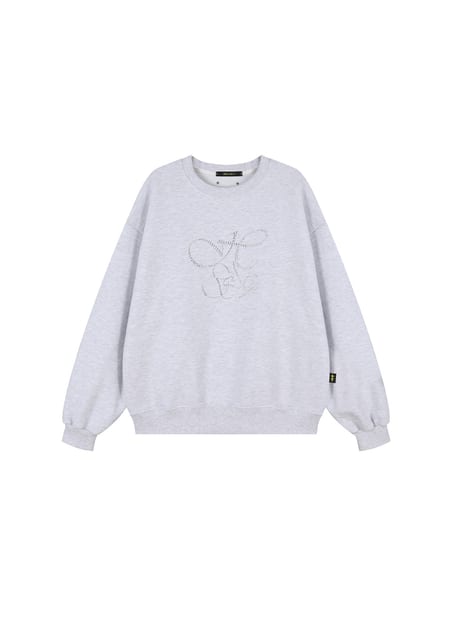 오버핏 힙합 무브 큐빅 레터링 맨투맨_오트밀 OVERFIT HIP HOP MOVE CUBIC LETTERING SWEATSHIRT_OATMEAL