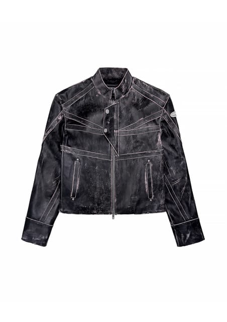 유틸리티 레이서 빈티지 소가죽 재킷 블랙 UTILITY RACER VINTAGE COWHIDE JACKET BLACK