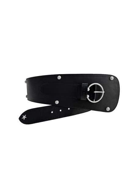 홀리 스타 앰블럼 소가죽 벨트 블랙 HOLY STAR EMBLEM WIDE BELT BLACK