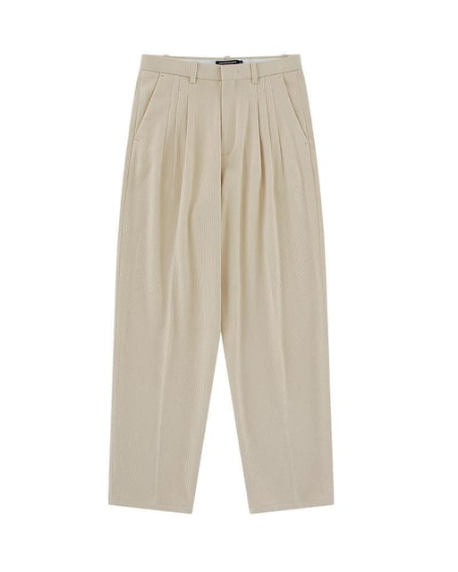 3TUCKS TAPERED TROUSERS_BEIGE