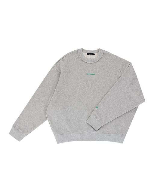 COVER STITCH SWEAT SHIRT WITH A EMBROIDERY LOGO_GRAY
