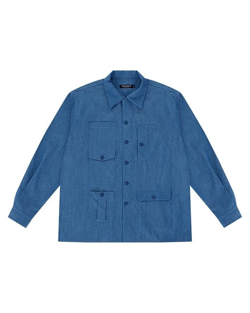 FUNCTIONAL POCKET WORKWEAR SHIRTS_LIGHT BLUE